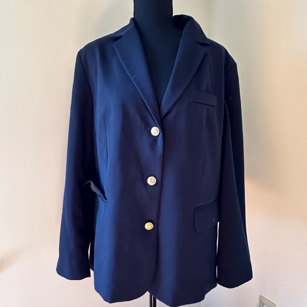 *L.L. BEAN* Petite Navy Long Sleeve Blazer Suit Jacket Size 20P